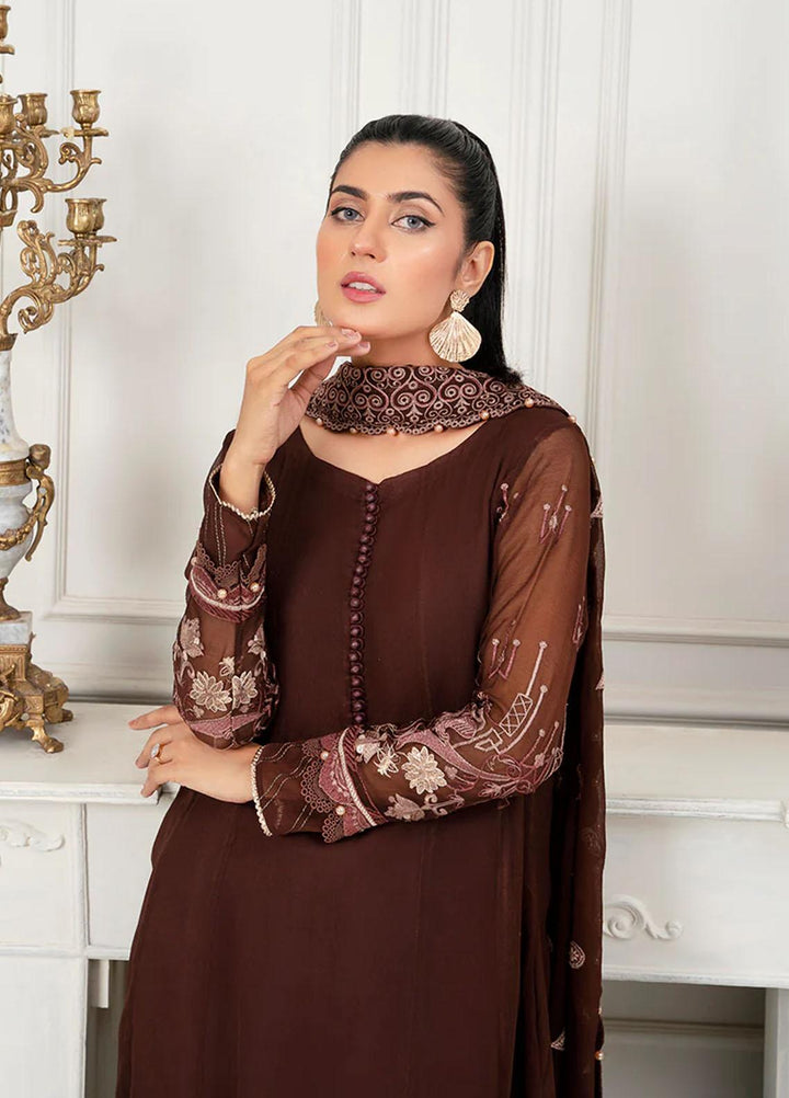 Maleena Pret Embroidered Chiffon 3 Piece Suit Hailey
