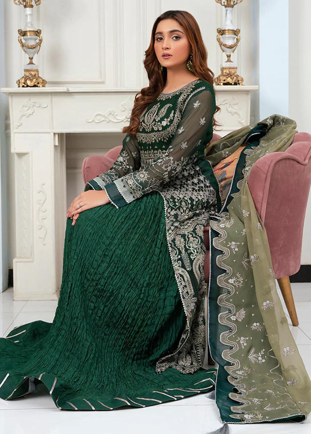 Sofia By Maleena Embroidered Chiffon Suits Unstitched 3 Piece MLN23SF Kezia - Festive Collection