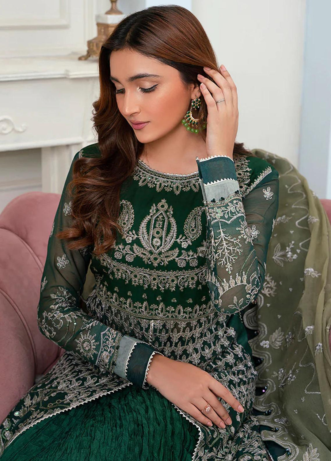 Sofia By Maleena Embroidered Chiffon Suits Unstitched 3 Piece MLN23SF Kezia - Festive Collection