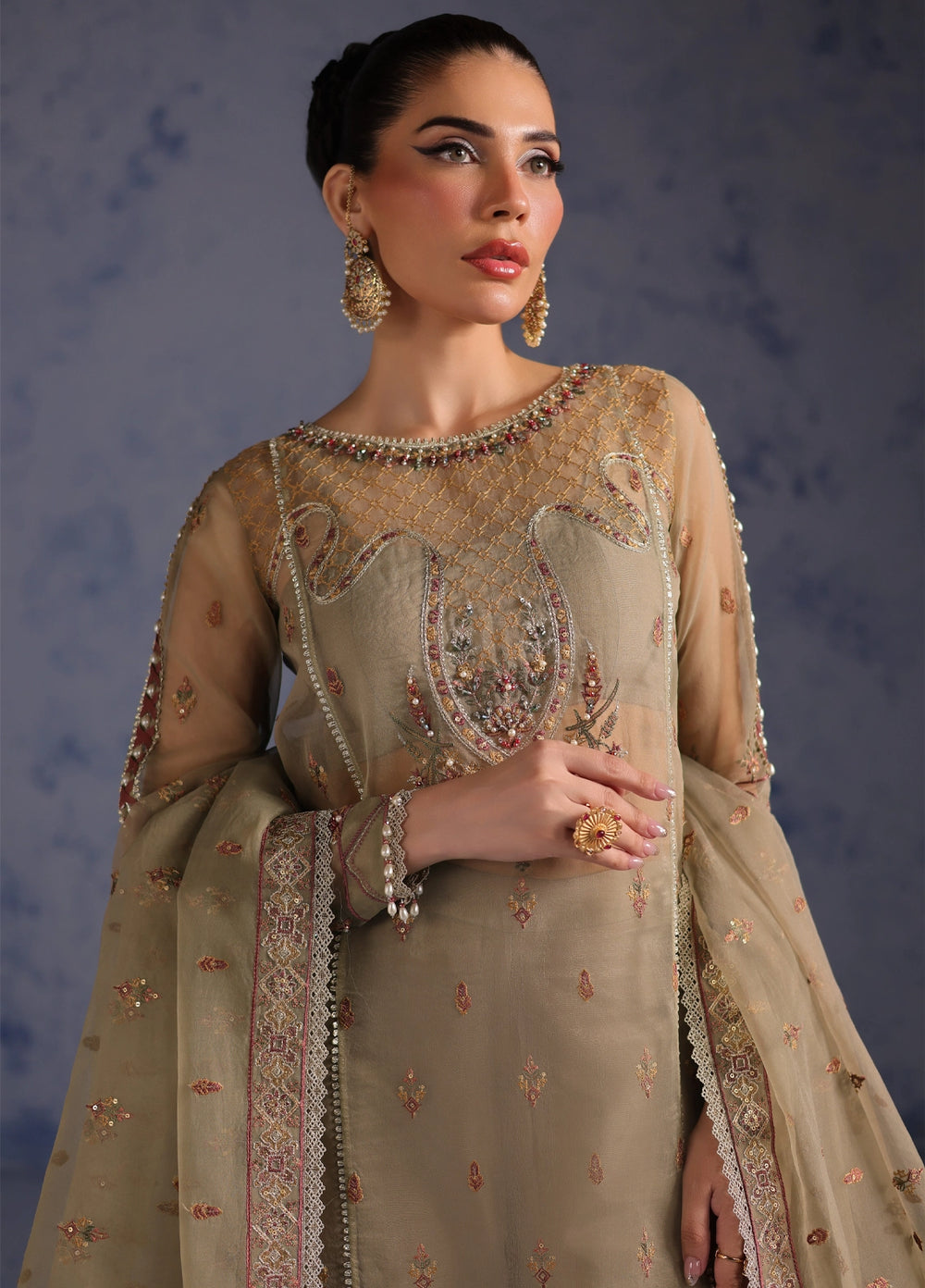 Amoris by Imran Ramzan Embroidered Organza 3 Piece Suit Sogno d'Oriente - Wedding Collection