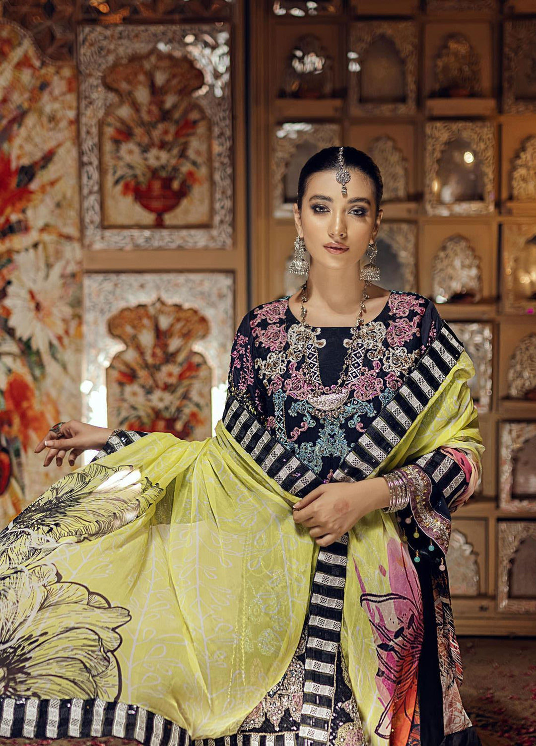 Sohni by Neelos Embroidered Silk Suits Unstitched 3 Piece NL22US NSM-203 - Luxury Formal Collection