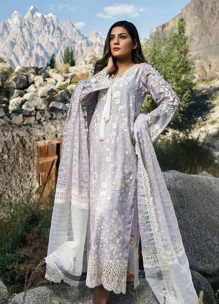 ZUNUJ Embroidered Cotton Suits Unstitched 3 Piece ZJ21SF D-04 LILAC - Festive Collection