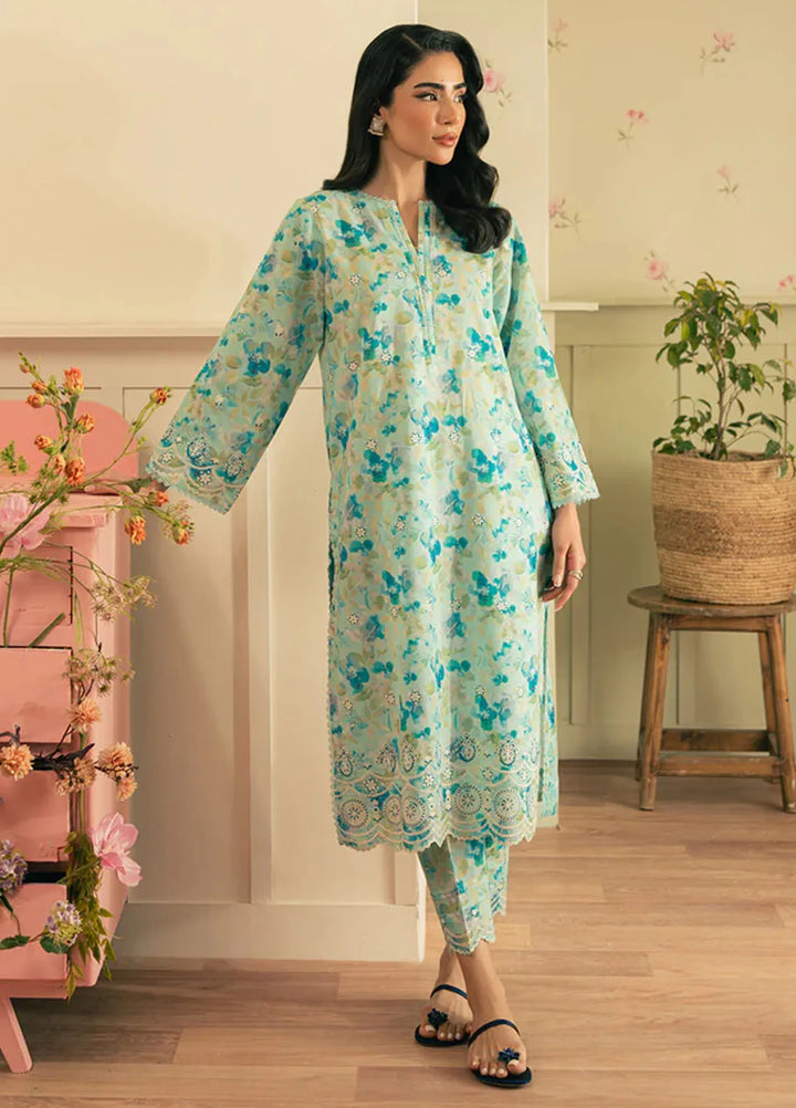 Spring Summer by Sahar Pret Embroidered Cambric 2 Piece Suit Oasis Glow