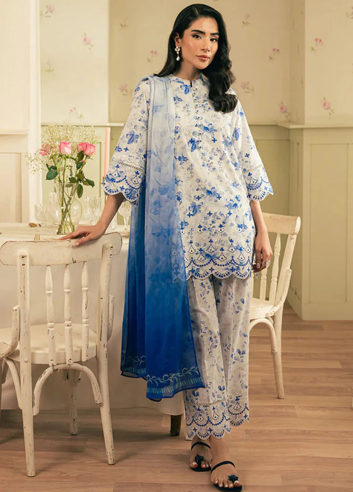 Spring Summer by Sahar Pret Embroidered Cambric 2 Piece Suit Sapphire Breeze