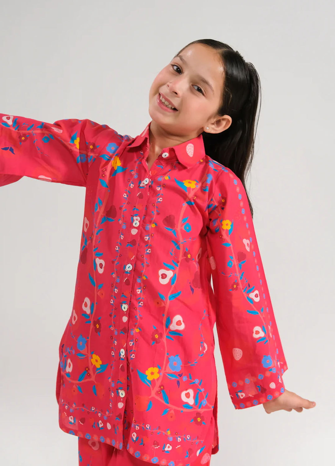 Sprinkles Pret Printed Poly Lawn 2 Piece Suit Pink Fiesta