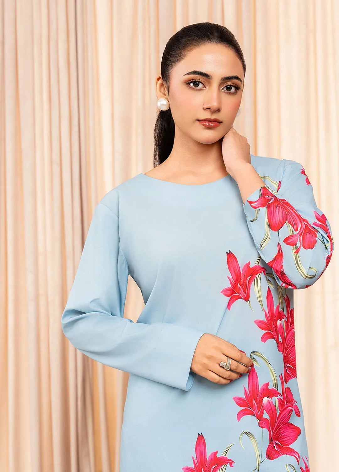Stitch Vibes Pret Printed Crepe 2 Piece Suit Frosted Blue