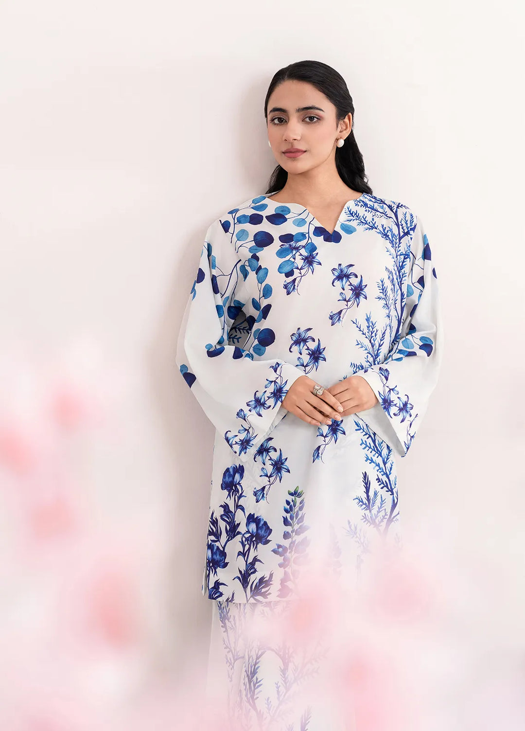 Stitch Vibes Pret Printed Crepe 2 Piece Suit Ivory Lagoon