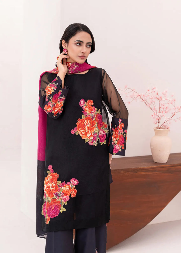 Stitch Vibes Pret Printed Crepe 4 Piece Suit Ebon Glow