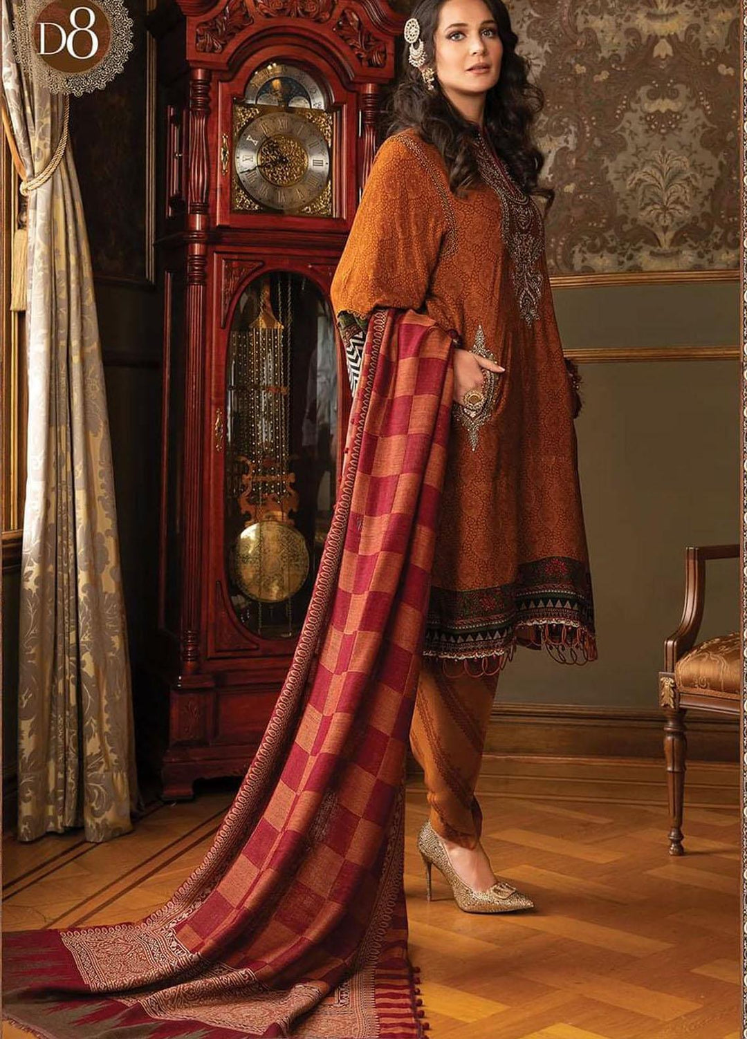 Maria B Pret Embroidered Linen 3 Piece Suit MB21W DL-908