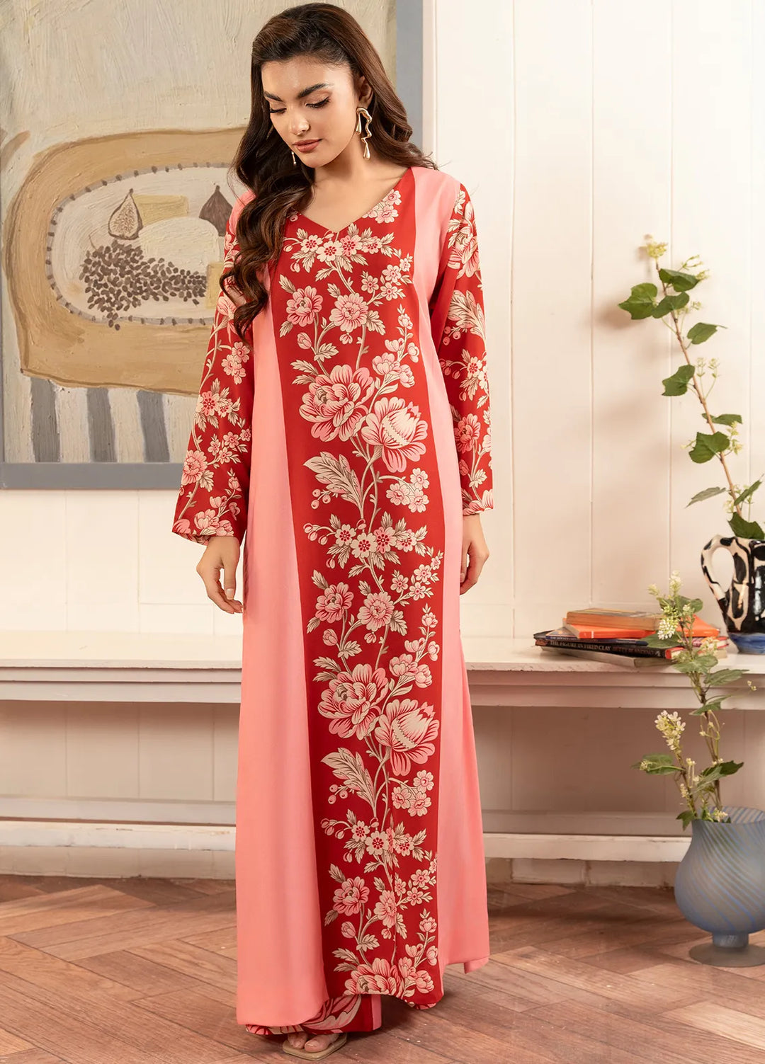 Stitch Vibes Pret Printed Crepe 2 Piece Suit Coral Pink Dress Sanaulla Store Stitch Vibes Pret Printed Crepe 2 Piece Suit Coral Pink Dress Sanaulla Store