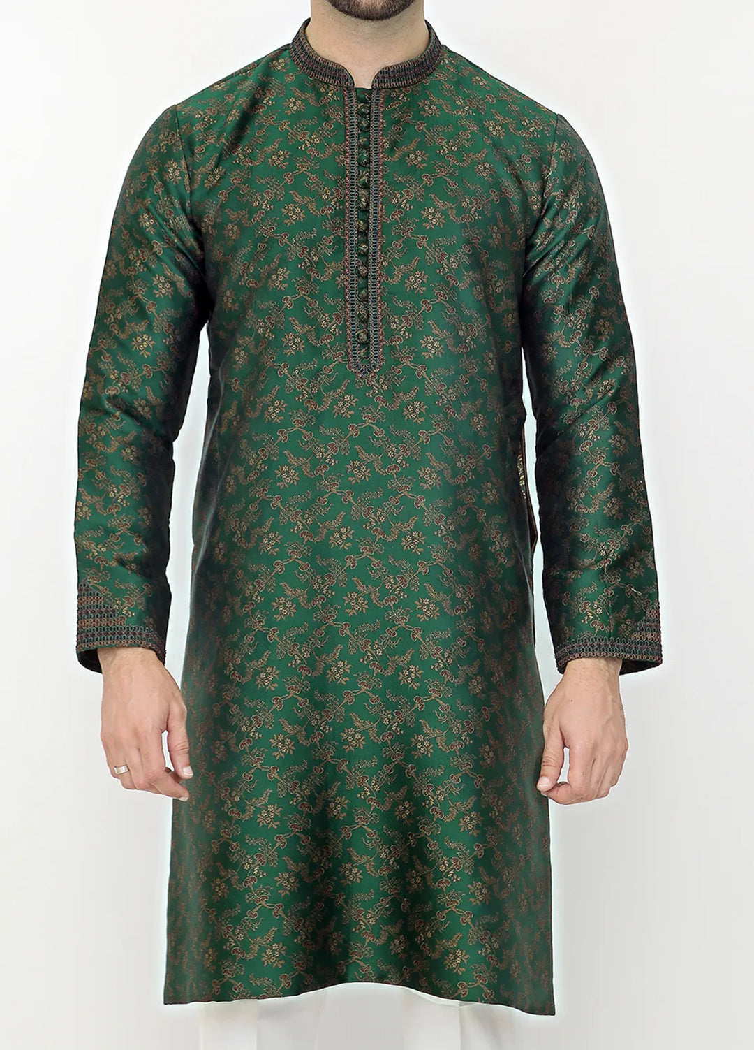 Stylish Banarsi Embroidered Men Kurta Pajama - SK-1255
