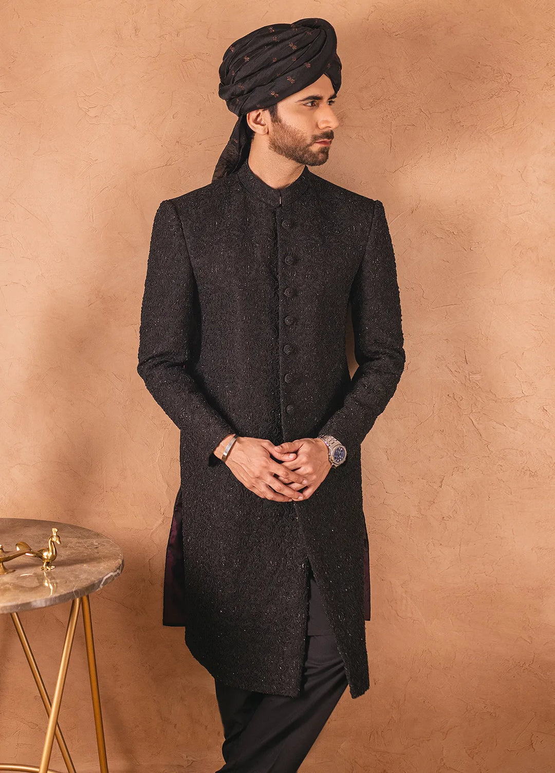 Stylish Embroidered Men Sherwani - SHR-13