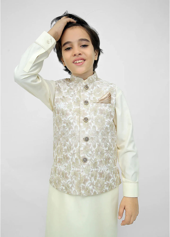Stylish Garments Kids 3 Piece Shalwar Kameez WaistCoat Suit K-3226