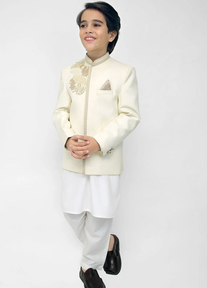 Stylish Garments Kids 3 Piece Shalwar Kameez WaistCoat Suit K-3257