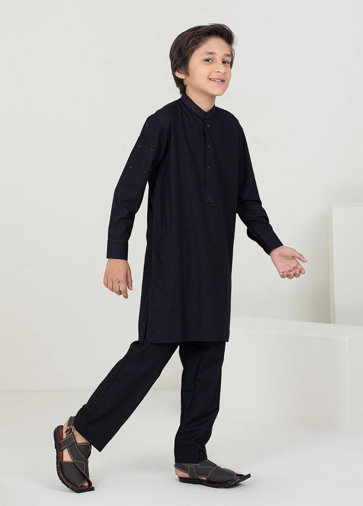 Stylish Wash N Wear Formal Kurta Shalwar for Kids -  KTF-2037 Black
