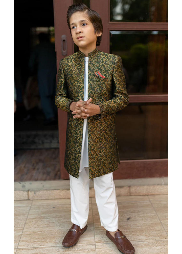 Stylish Jamawar Fancy Sherwani for Kids -  KS-1044