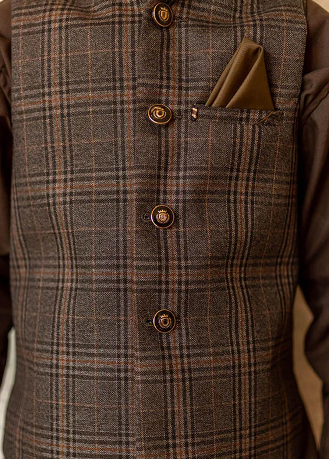 Stylish Wash N Wear Fancy Waistcoat Suit for Kids -  K-1976