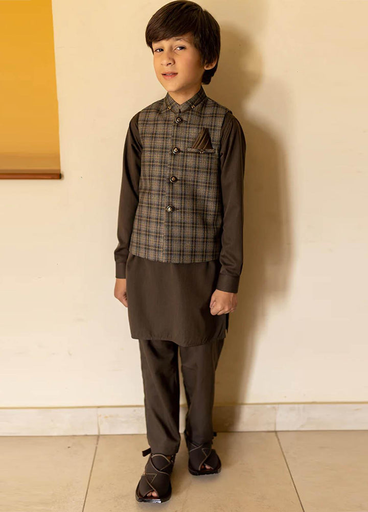 Stylish Wash N Wear Fancy Waistcoat Suit for Kids -  K-1979