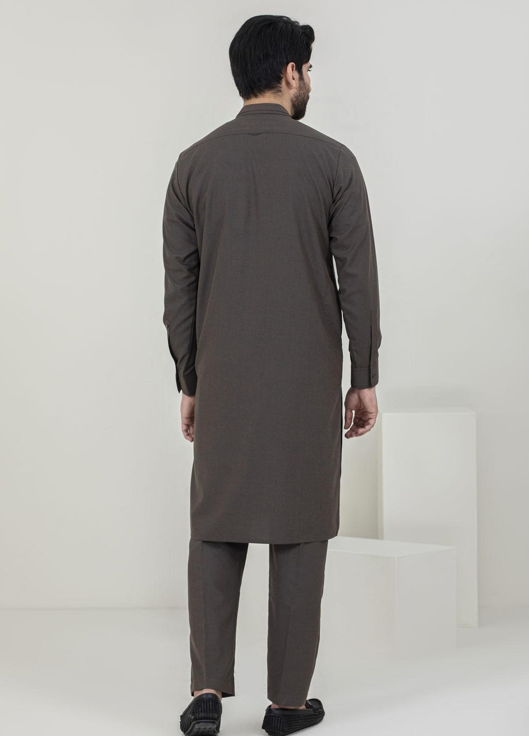 Stylish Wash N Wear Formal Kameez Shalwar for Men -  TF-1060 Dark Brown