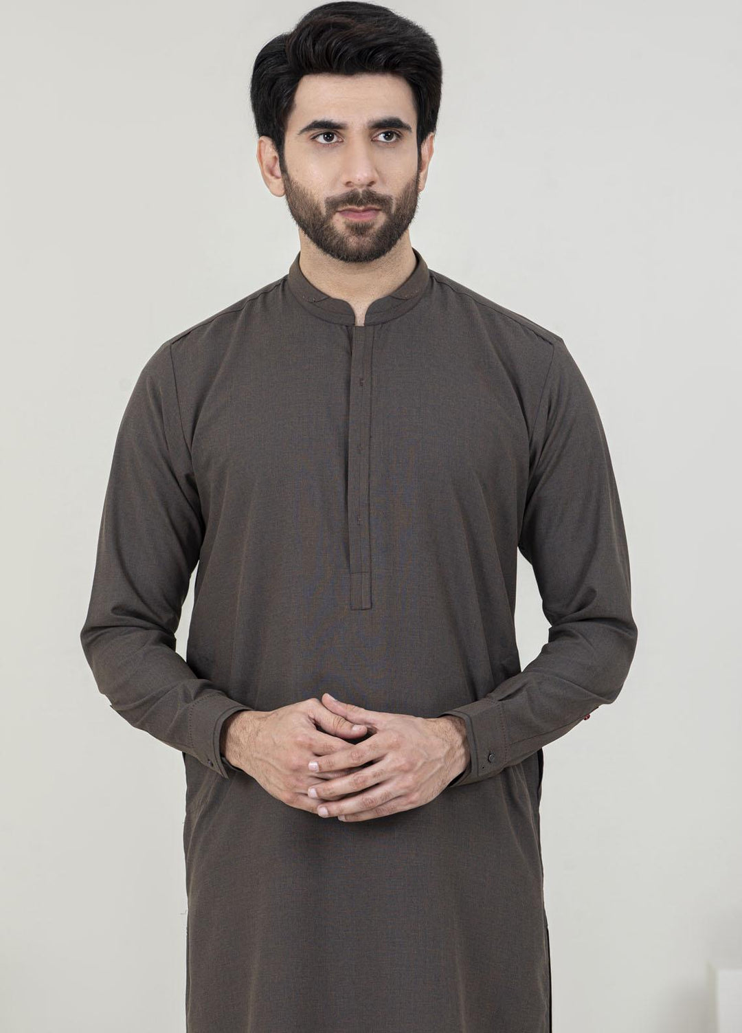 Stylish Wash N Wear Formal Kameez Shalwar for Men -  TF-1060 Dark Brown