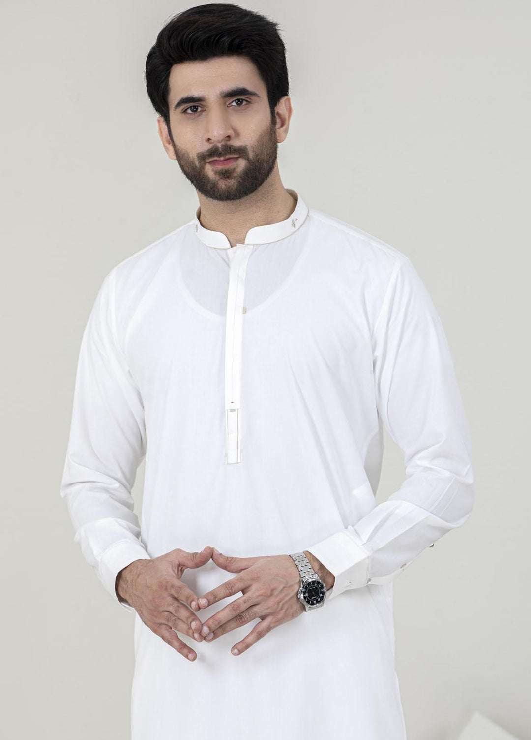 Stylish Wash N Wear Formal Kameez Shalwar for Men -  TF-1063 Off White