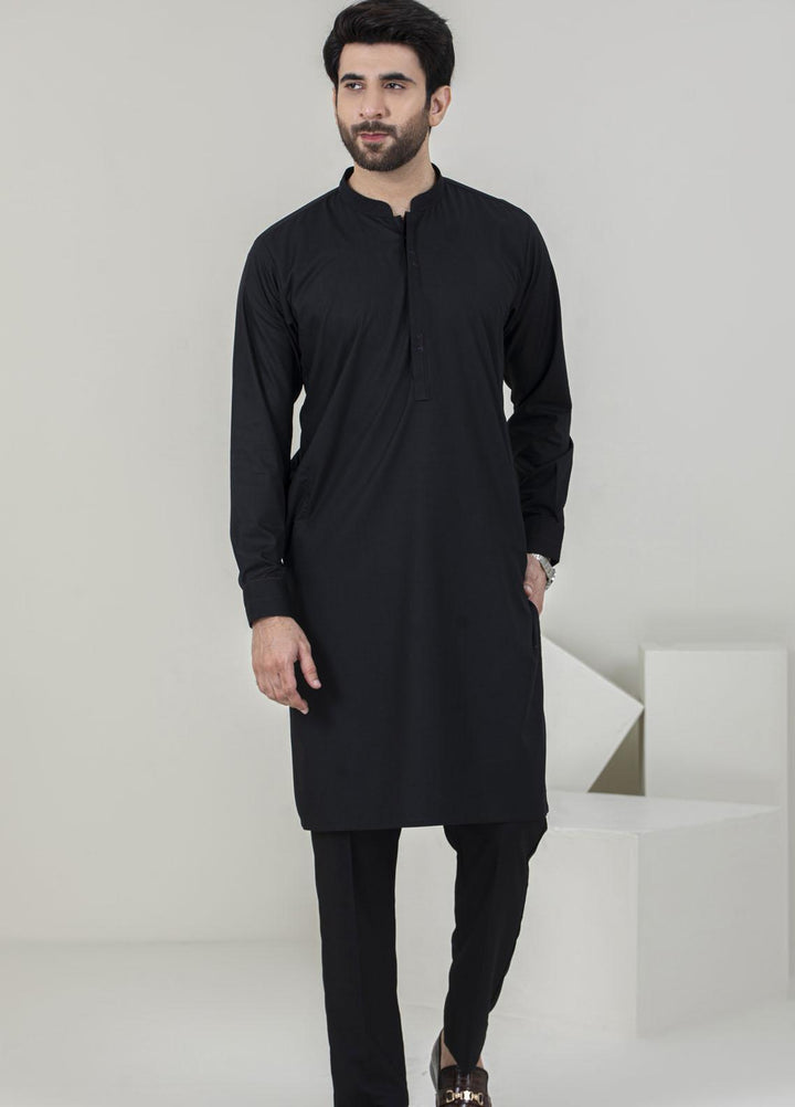 Stylish Wash N Wear Formal Kameez Shalwar for Men -  TF-1065 Black
