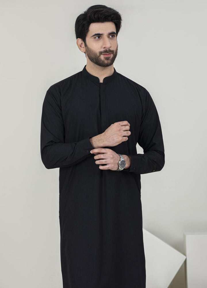 Stylish Wash N Wear Formal Kameez Shalwar for Men -  TF-1068 Black