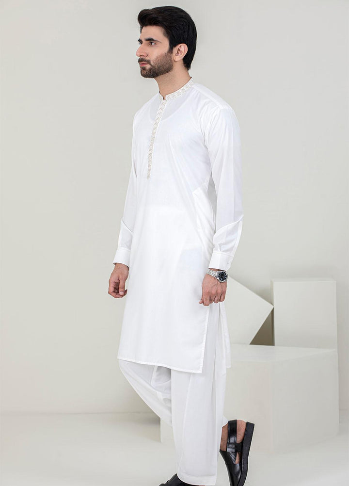 Stylish Wash N Wear Formal Kameez Shalwar for Men -  C-9709 Off White