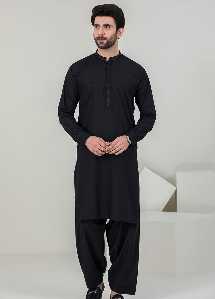 Stylish Wash N Wear Formal Men Kameez Shalwar -  C-9721 Black