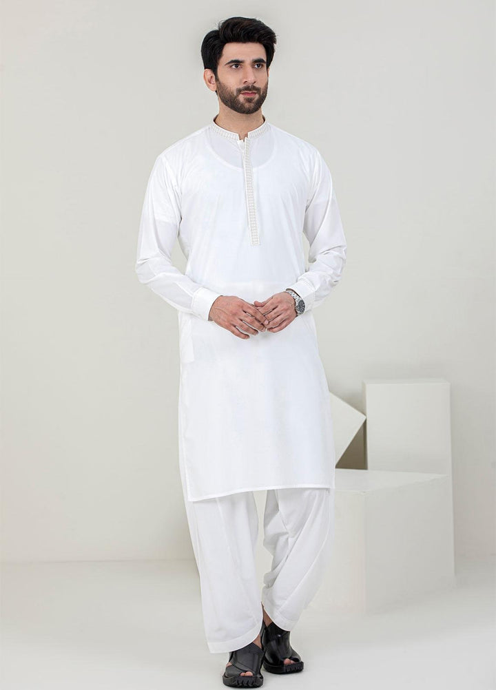 Stylish Wash N Wear Formal Men Kameez Shalwar -  C-9707 Off White