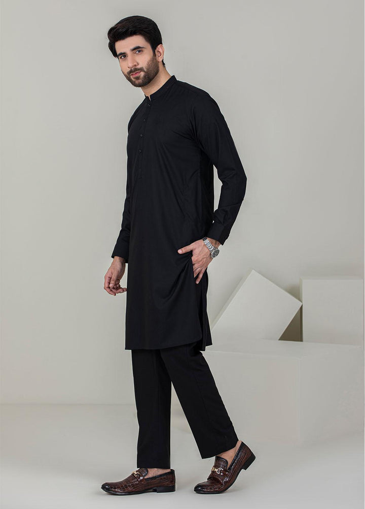 Stylish Wash N Wear Formal Kameez Shalwar for Men -  TF-1066 Black