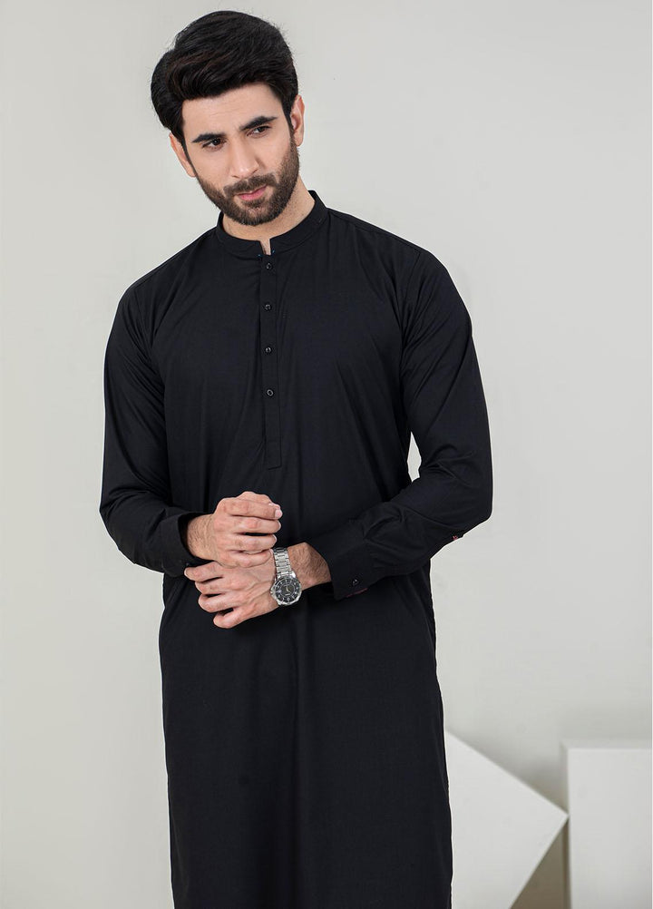 Stylish Wash N Wear Formal Kameez Shalwar for Men -  TF-1066 Black