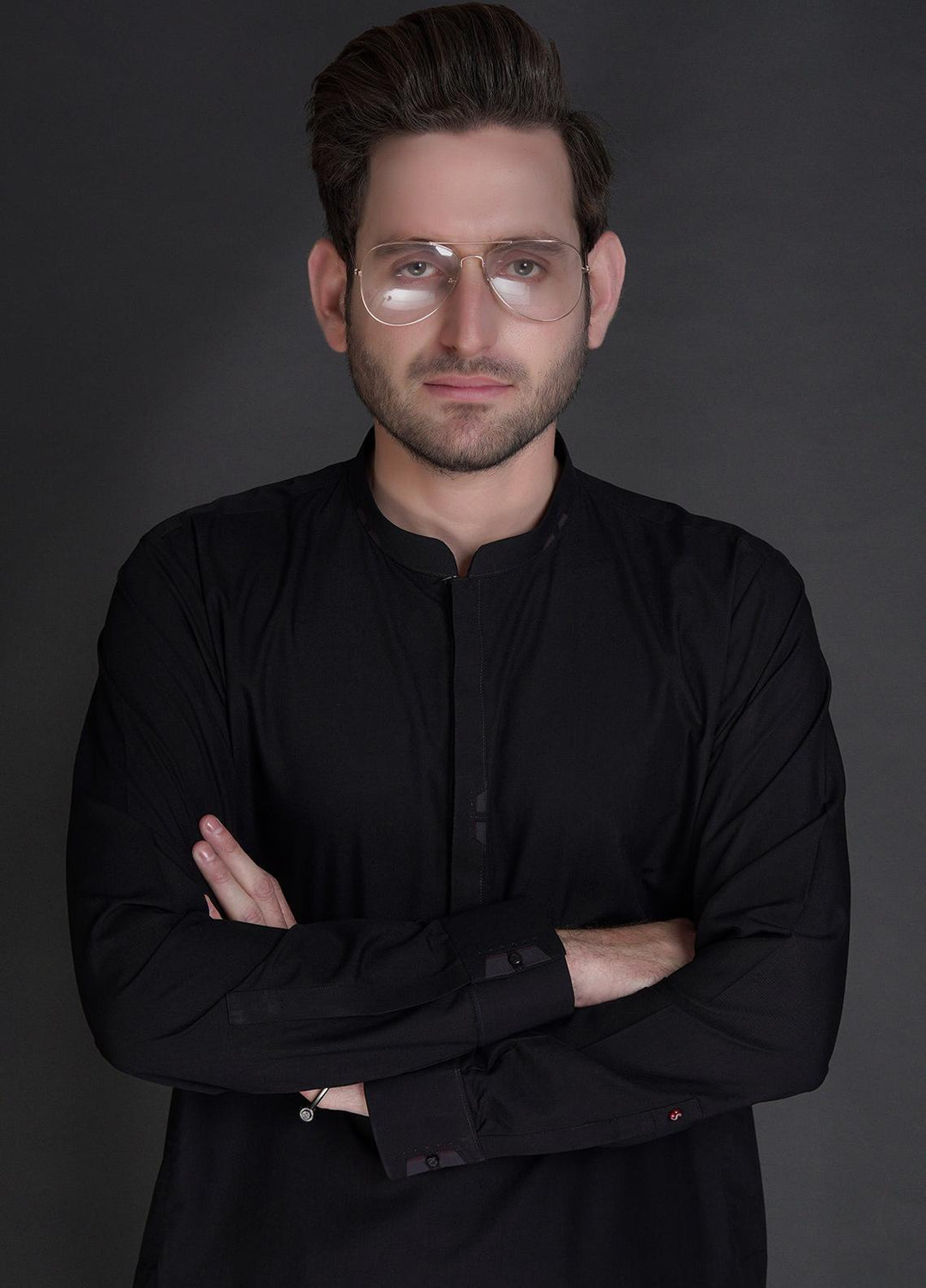 Stylish Wash N Wear Casual Kurta Shalwar for Mens -  SL22SK TF-1025 Black