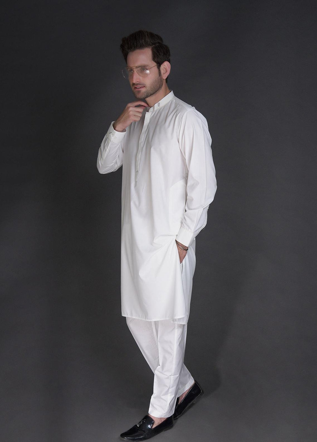 Stylish Wash N Wear Casual Mens Kurta Shalwar -  SL22SK TF-1027 Off White