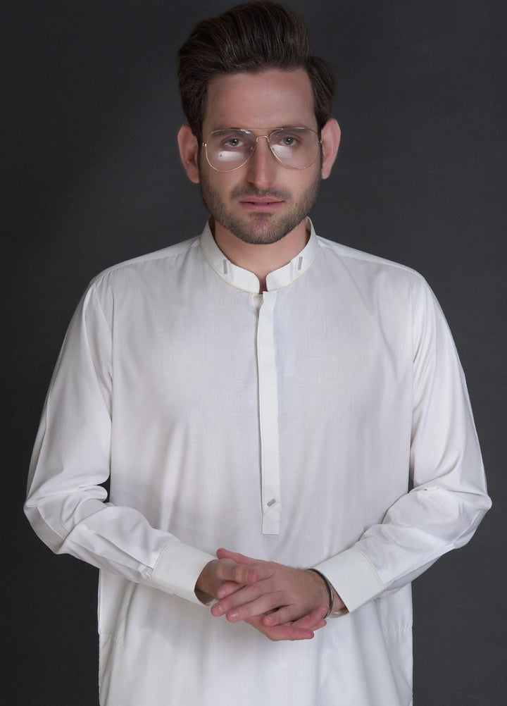 Stylish Wash N Wear Casual Mens Kurta Shalwar -  SL22SK TF-1027 Off White