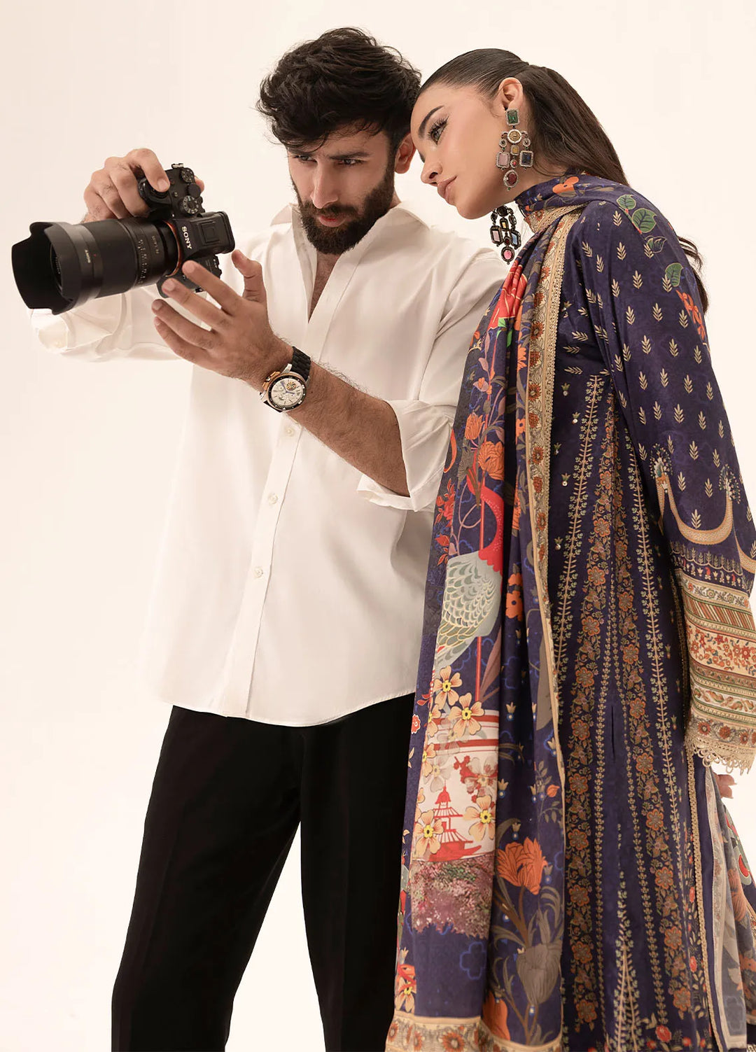 Suay by Sahane Handwork Silk Suits Unstitched 3 Piece SNE25S CT-15006 Ether - Silk Collection