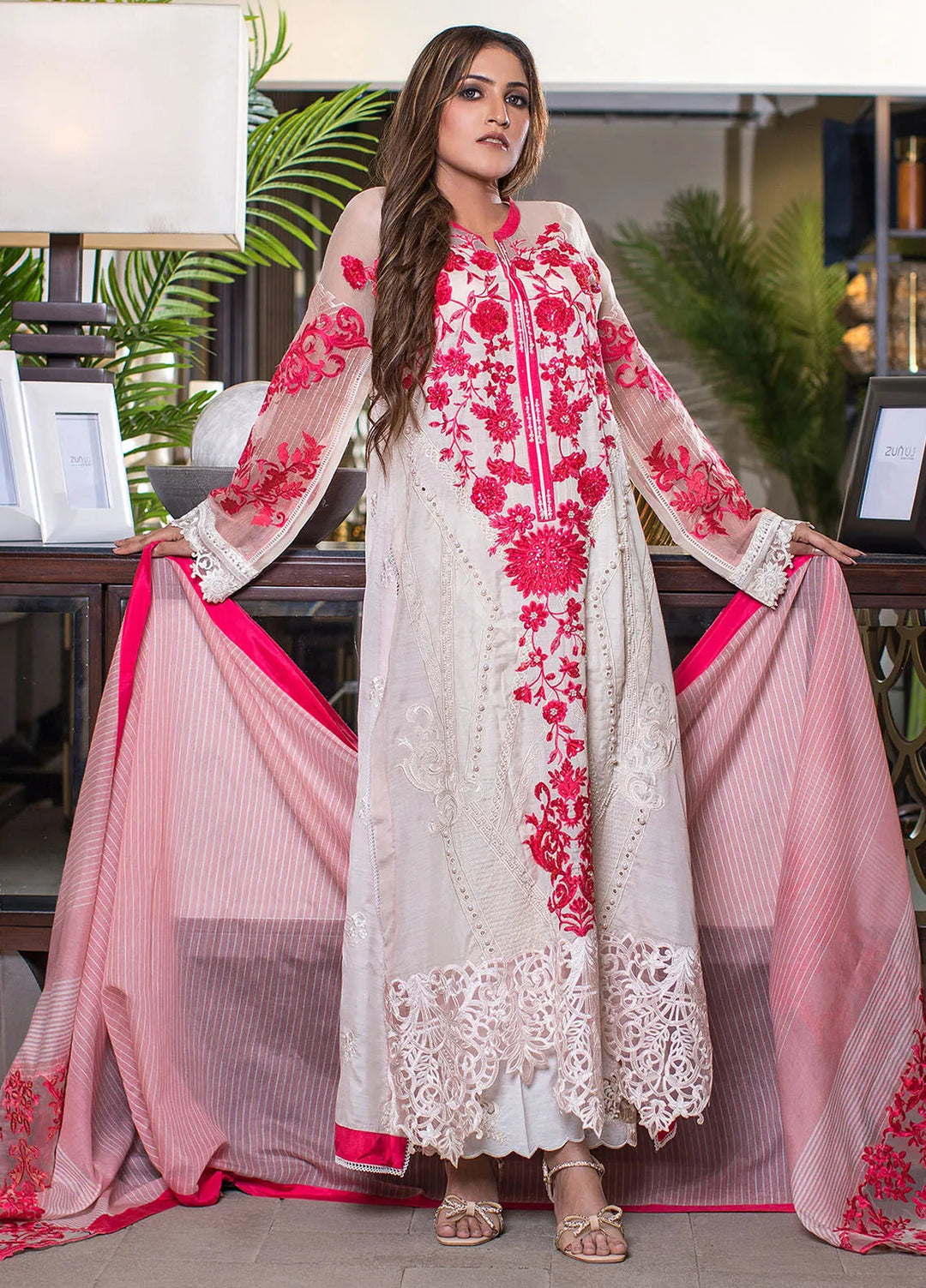 SUH by Zunuj Embroidered Khaddi Silk Suits Unstitched 3 Piece ZJ24SUH SUH03 - Luxury Collection