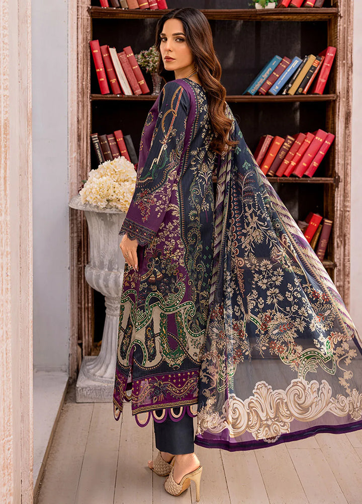Summer Garden By Eileen  Embroidered Lawn Suit Unstitched 3 Piece EL24G D1-LEYLA - Summer Collection