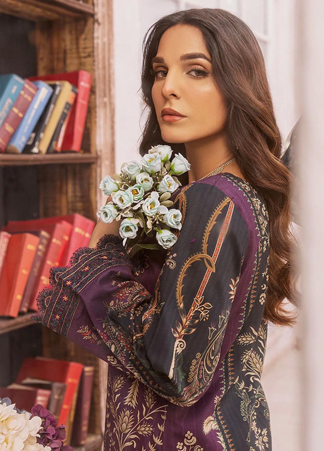Summer Garden By Eileen  Embroidered Lawn Suit Unstitched 3 Piece EL24G D1-LEYLA - Summer Collection