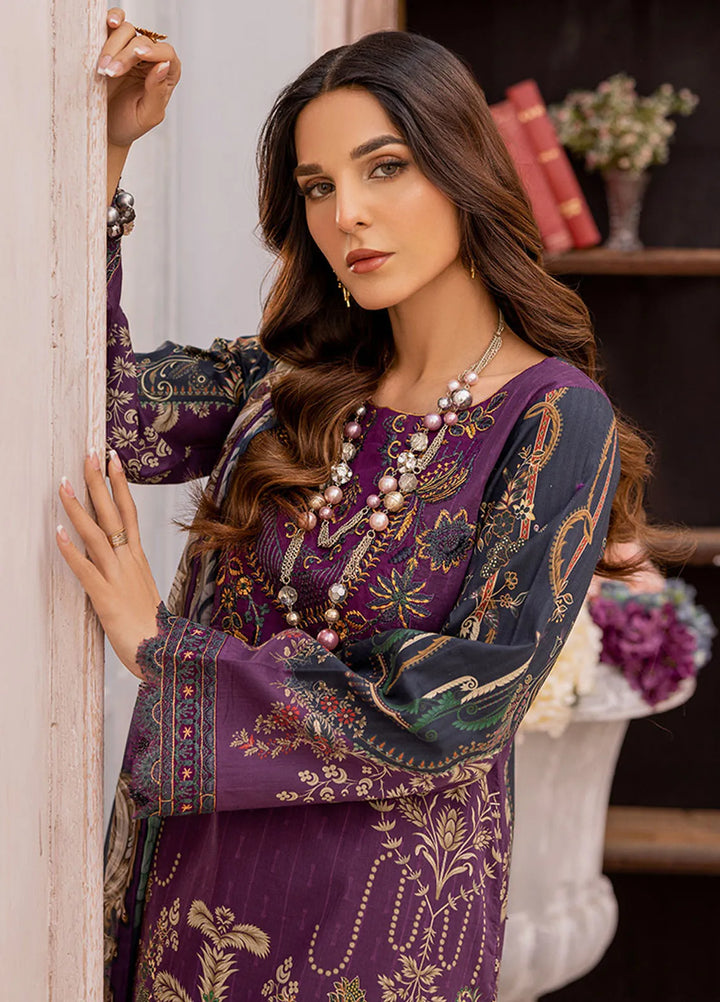 Summer Garden By Eileen  Embroidered Lawn Suit Unstitched 3 Piece EL24G D1-LEYLA - Summer Collection
