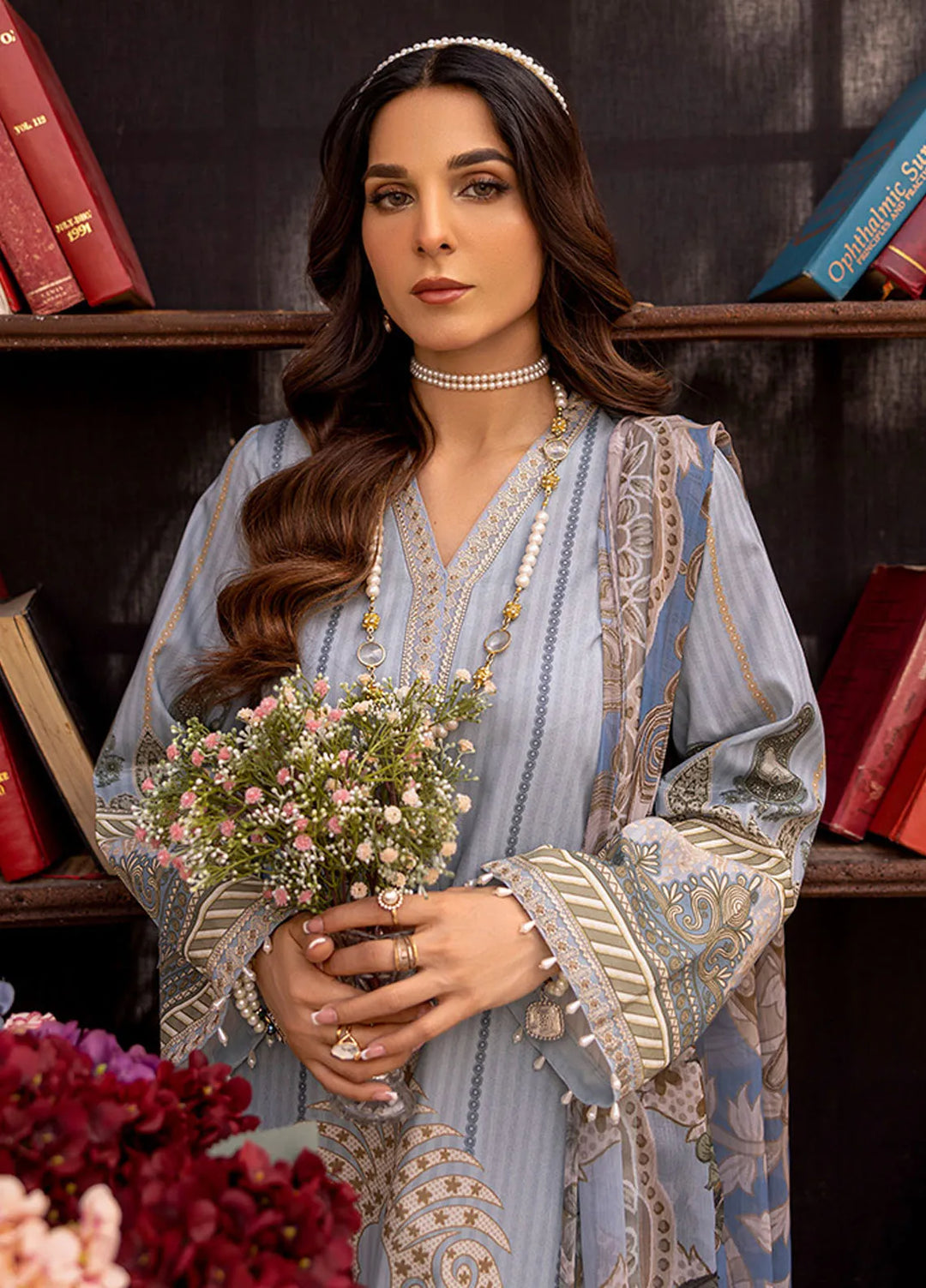 Summer Garden By Eileen  Embroidered Lawn Suit Unstitched 3 Piece EL24G D2-CELINE - Summer Collection