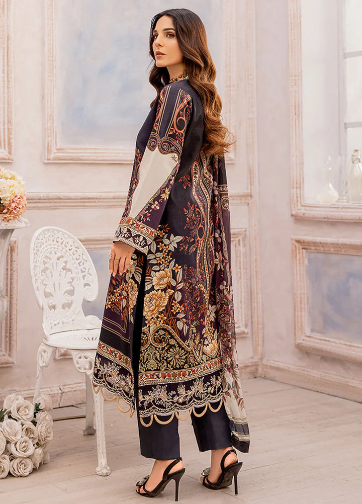 Summer Garden By Eileen  Embroidered Lawn Suit Unstitched 3 Piece EL24G D3-NORA - Summer Collection