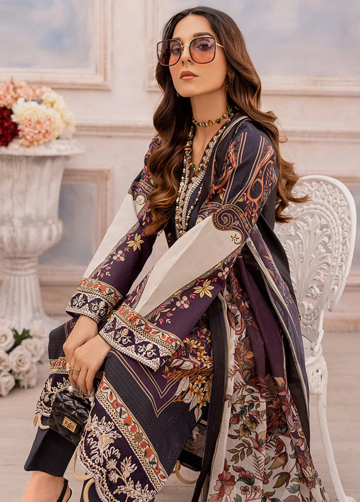 Summer Garden By Eileen  Embroidered Lawn Suit Unstitched 3 Piece EL24G D3-NORA - Summer Collection