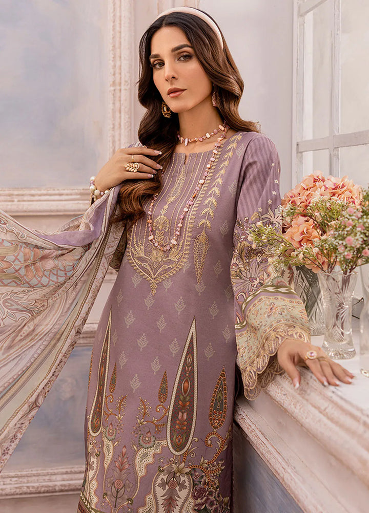Summer Garden By Eileen  Embroidered Lawn Suit Unstitched 3 Piece EL24G D4-AMAL - Summer Collection