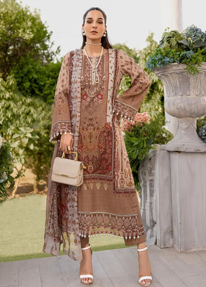 Summer Garden By Eileen  Embroidered Lawn Suit Unstitched 3 Piece EL24G D5-AVILA - Summer Collection