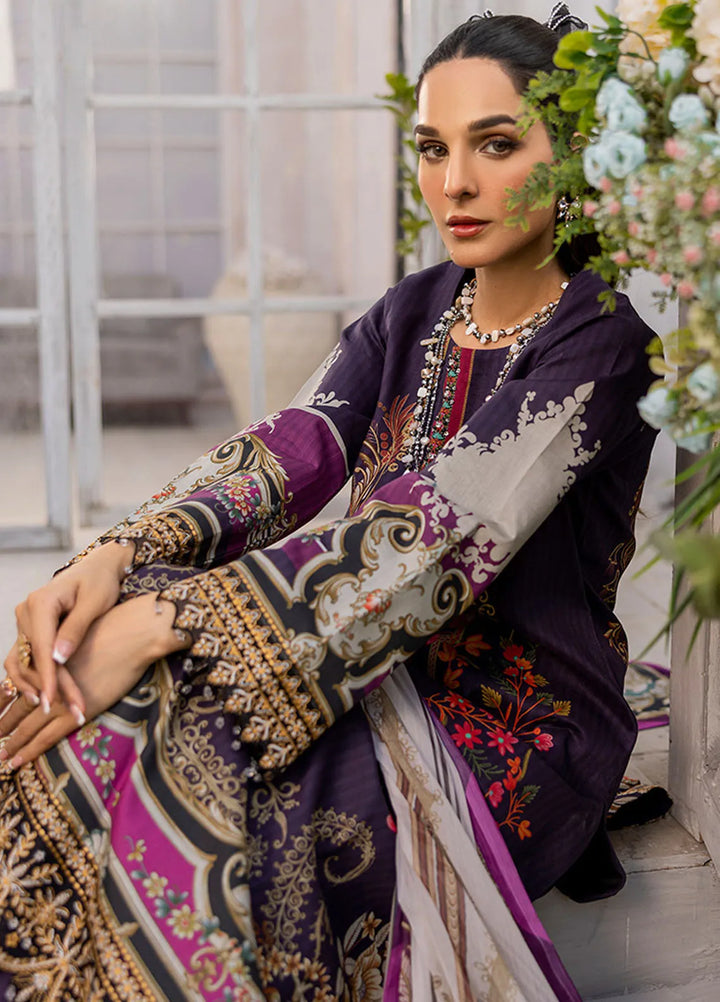 Summer Garden By Eileen  Embroidered Lawn Suit Unstitched 3 Piece EL24G D6-ASTERIA - Summer Collection