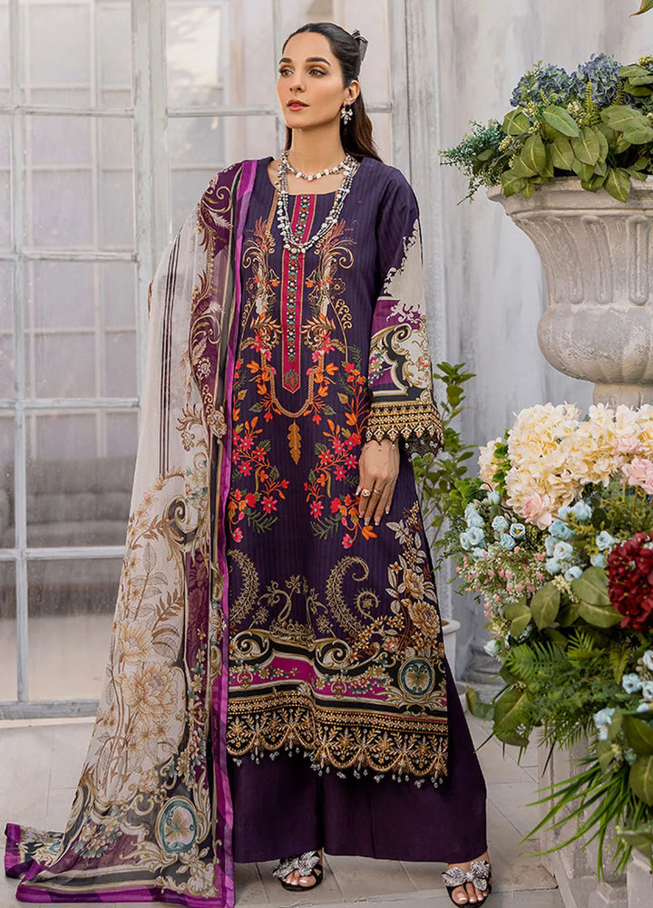 Summer Garden By Eileen  Embroidered Lawn Suit Unstitched 3 Piece EL24G D6-ASTERIA - Summer Collection