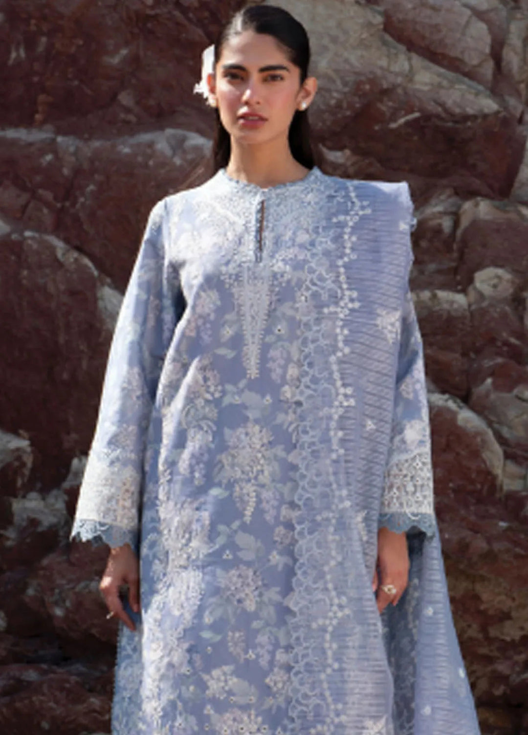 Summer Together by Afrozeh Embroidered Lawn Suits Unstitched 3 Piece AF25ST D-03 Moonlight - Summer Collection