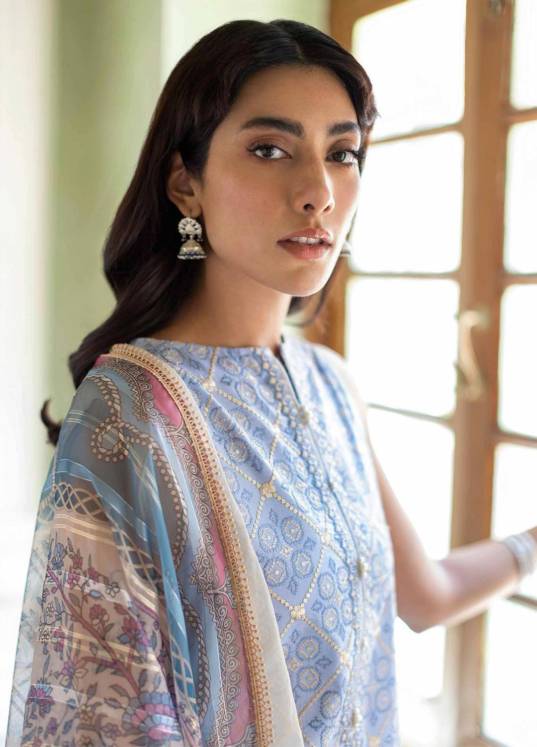 Sunehray Din By Seran Embroidered Lawn Suits Unstitched 3 Piece SRN23SD D-07 Zeb - Festive Collection