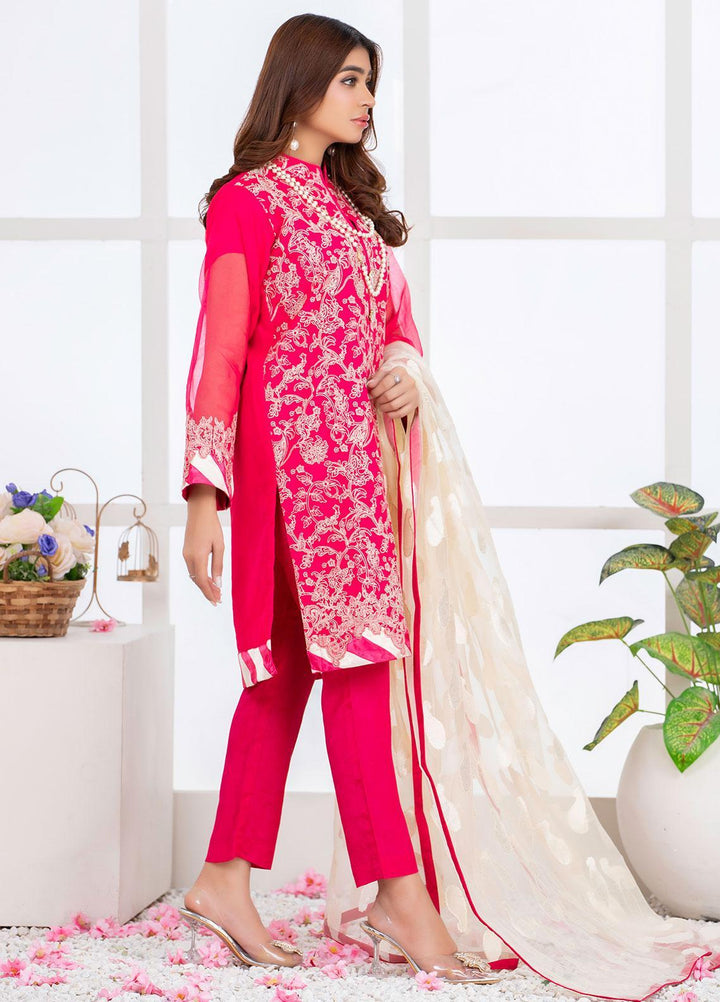 Mosaic Pret Luxury Organza 3 Piece Suit MS21S 01 PINK